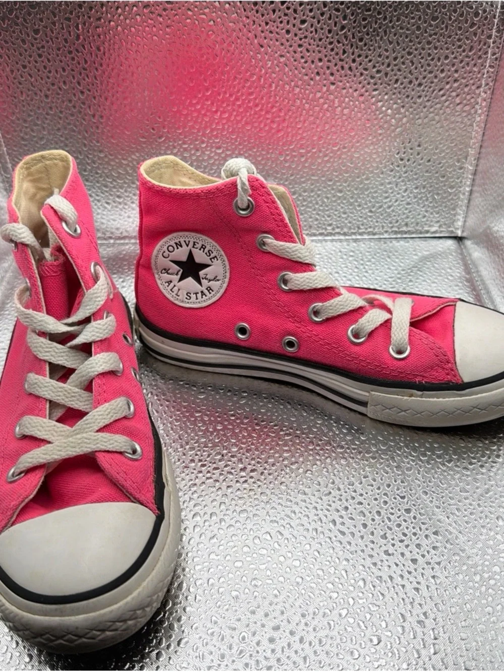 Converse Chunk Taylor All star Kids Hot Pink High-Top Sneakers Sz 12